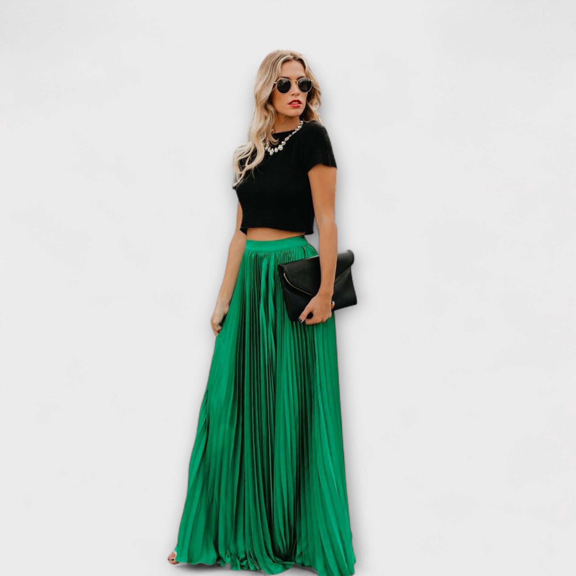 Light Pleated Maxi Skirt