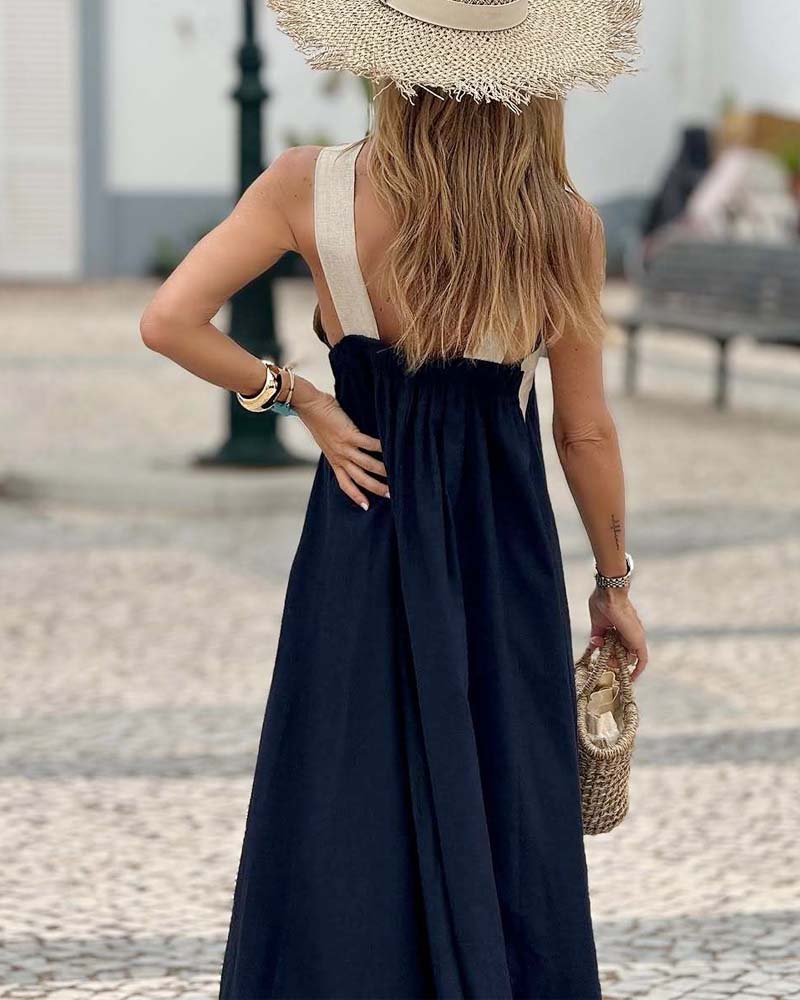 Aimee | Lightweight and Comfortable Cross-Back Maxi Dress