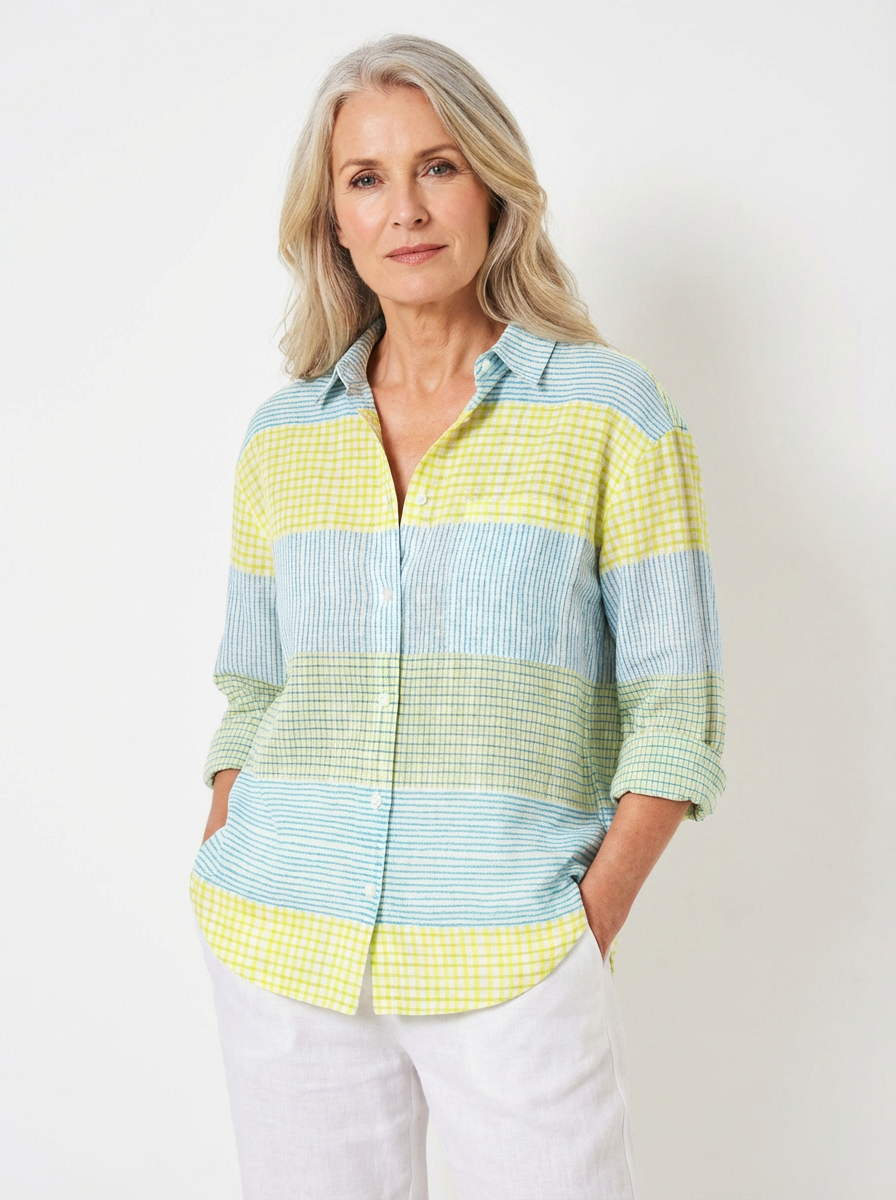 Filippa | Soft Pastel Checkered Blouse