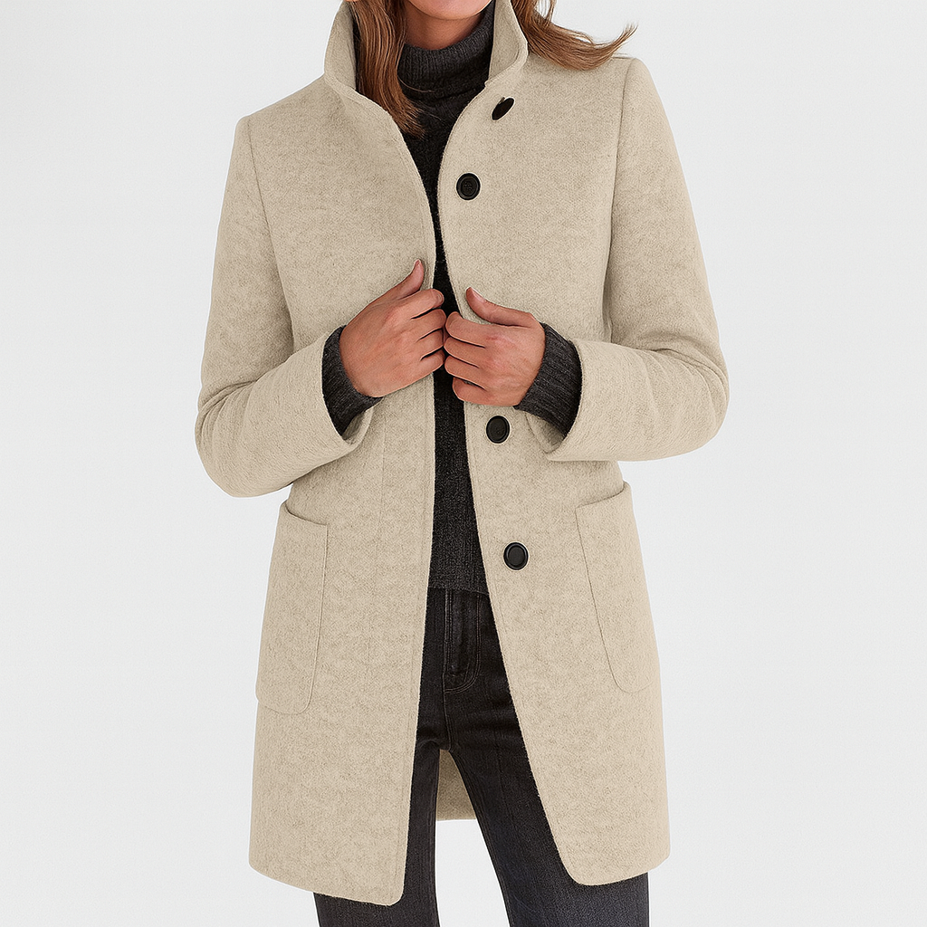 Freya | High Collar Jacket in Wool Blend