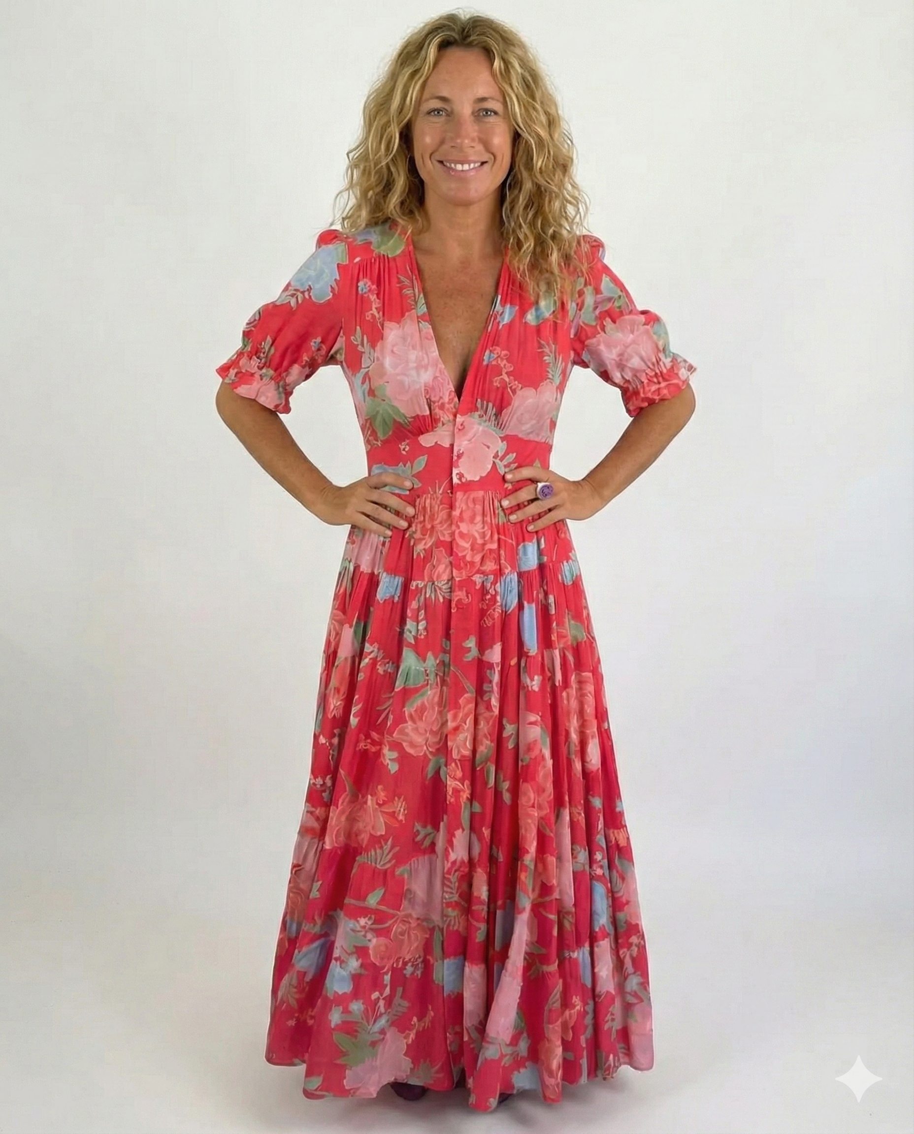 Minelda | Elegant Floral V-neck Dress