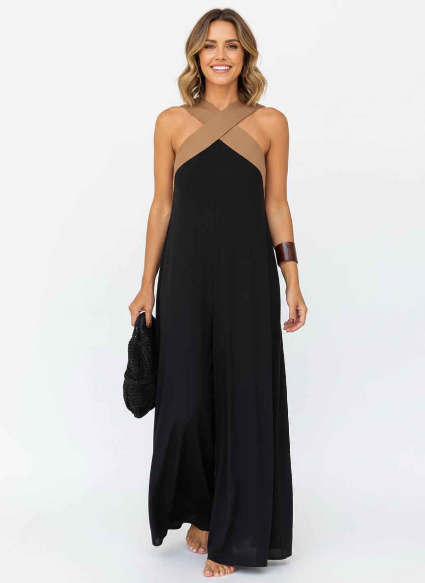 Aimee | Lightweight and Comfortable Cross-Back Maxi Dress