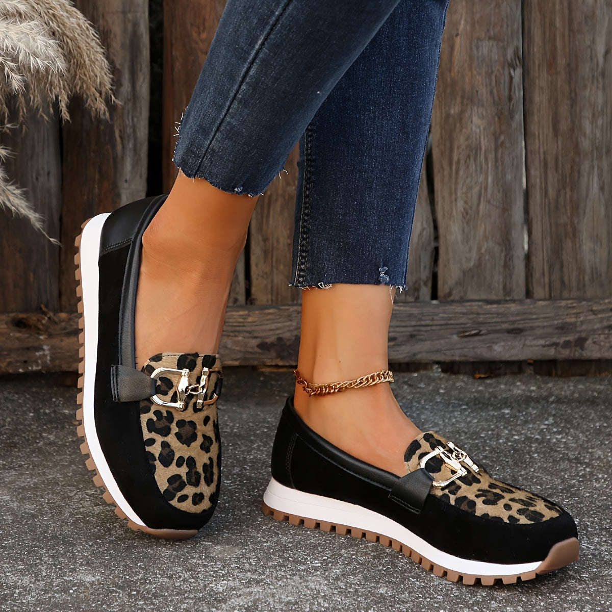 Animal Print Cushioned Loafers