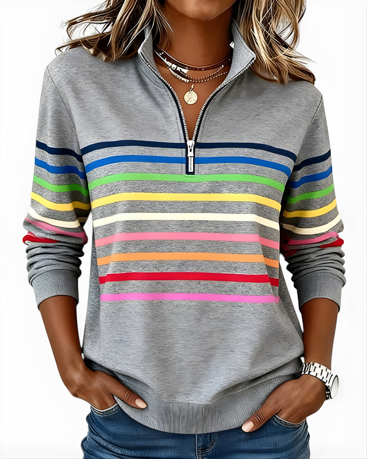 MARIS™ Top zip casual stripes