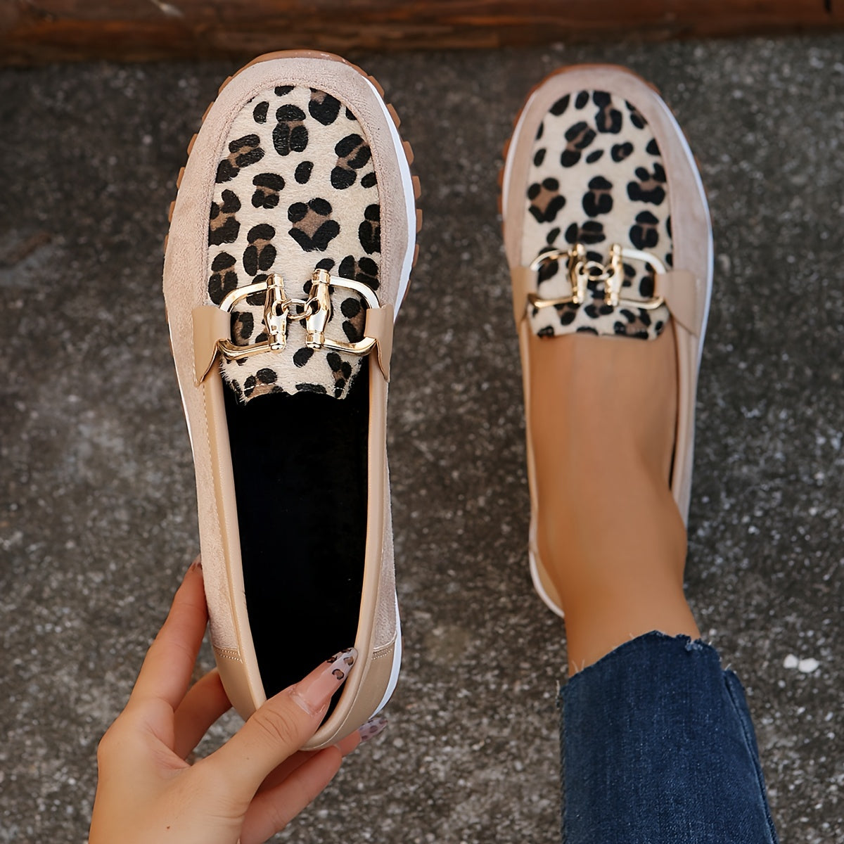 Animal Print Cushioned Loafers
