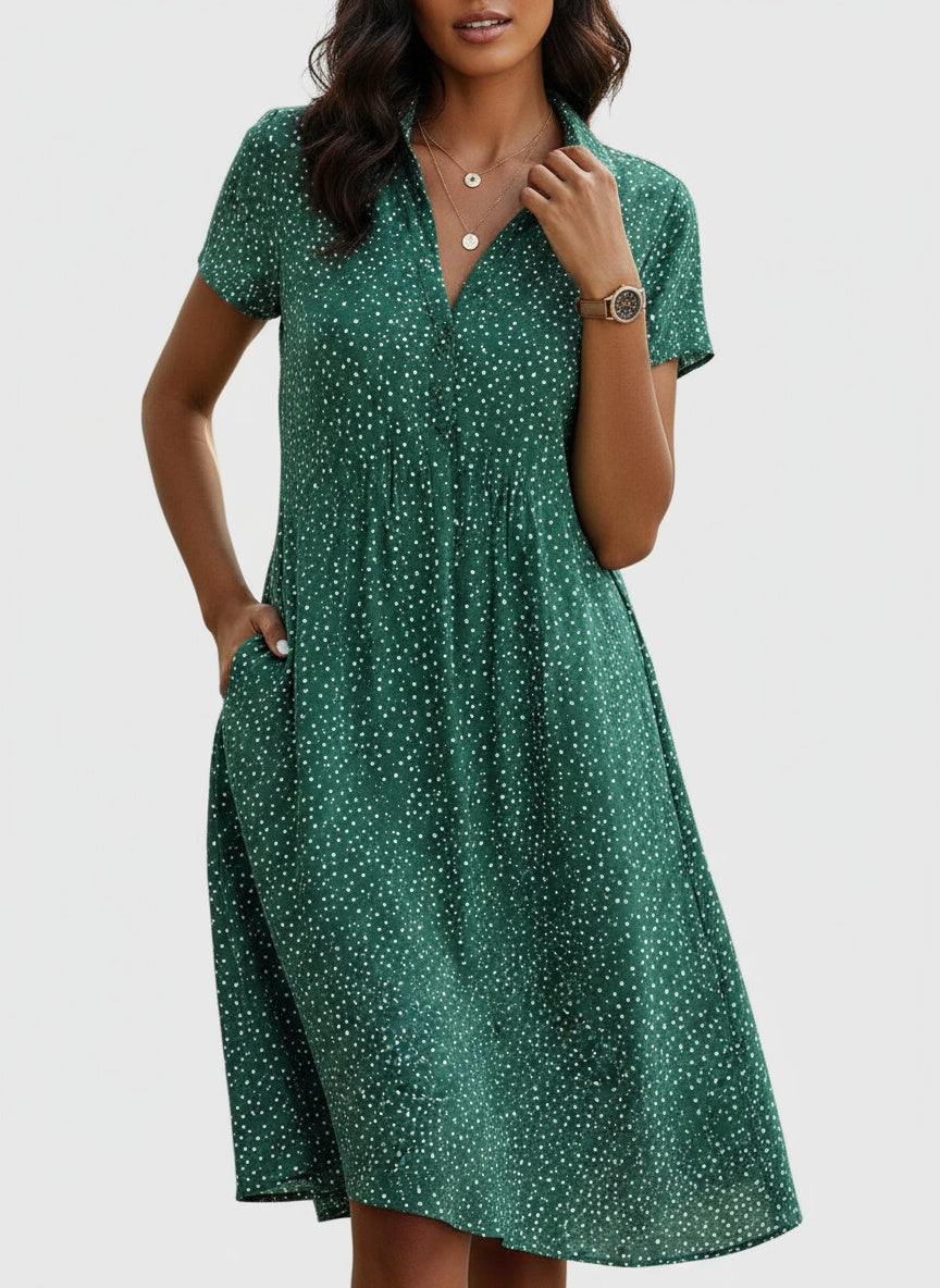 Mary | Midi Dress with Short Sleeves