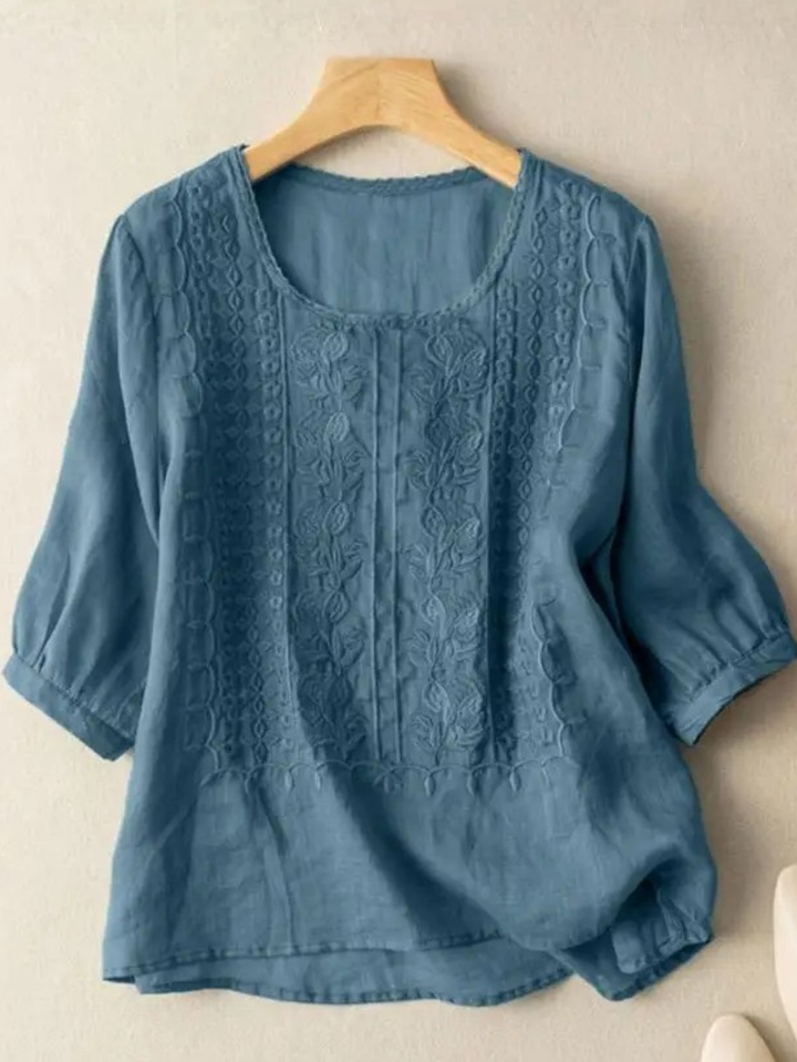 Women’s Embroidered Relaxed Fit Casual Blouse