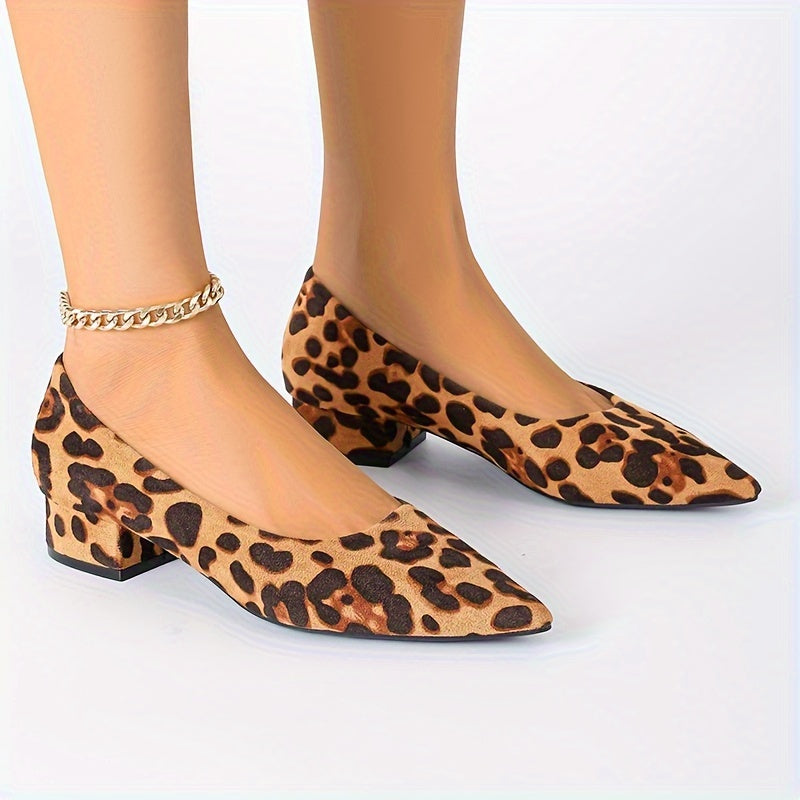 Leopard Print Pointed-Toe Heels