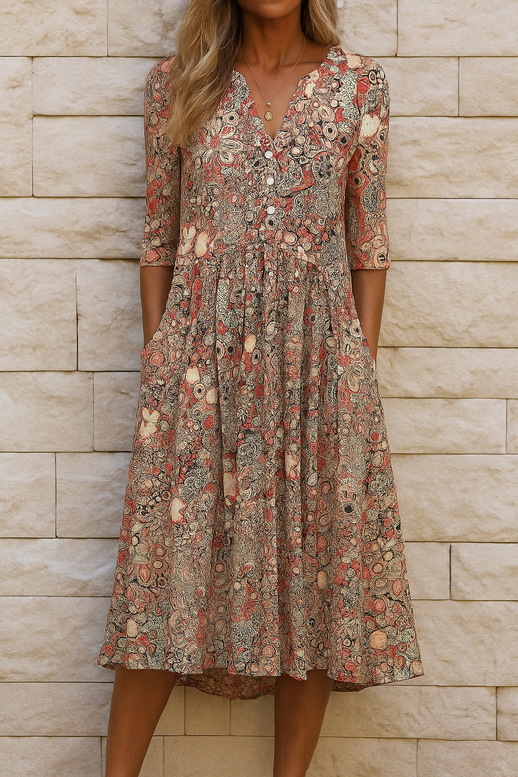 V-Neck Harlow Elegant Dress