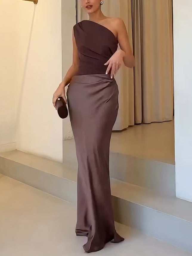 Alessandra™ | Elegant One-Shoulder Maxi Dress