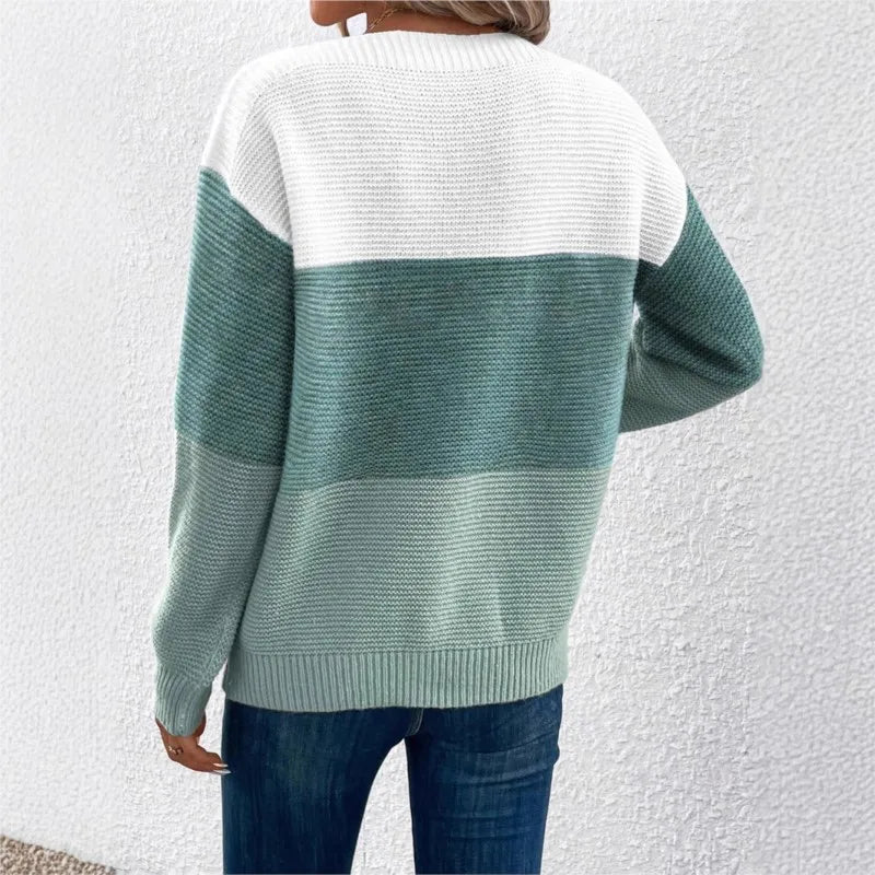 SILVIA™ Patchwork Knit three-tone relaxed