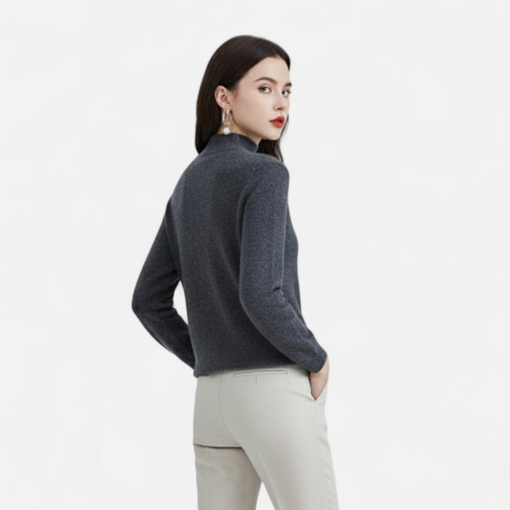 Women’s Soft Knit Mock Neck Sweater Long Sleeve