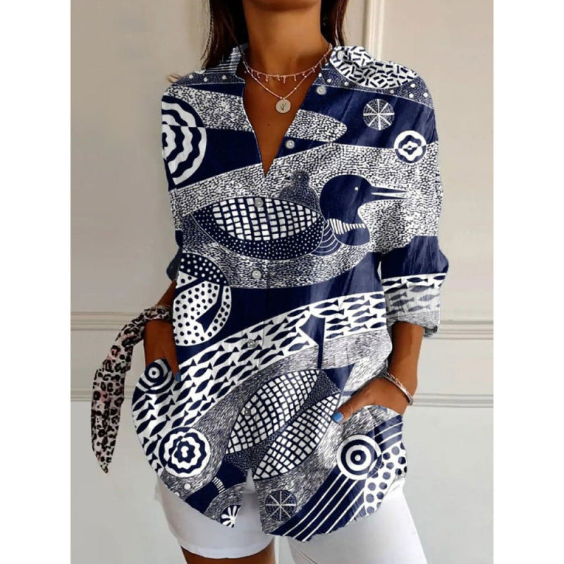 Marin | Duck & Fish Narrative Blouse