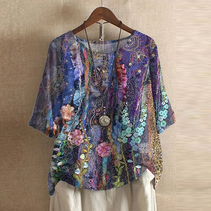 Women’s Vintage Floral Loose Fit  Boho Blouse