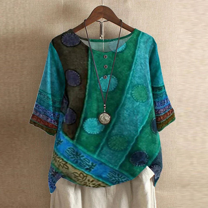 Women’s Vintage Floral Loose Fit  Boho Blouse