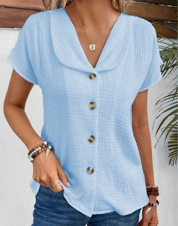 Celestine | Buttoned Cropped Women’s Blouse