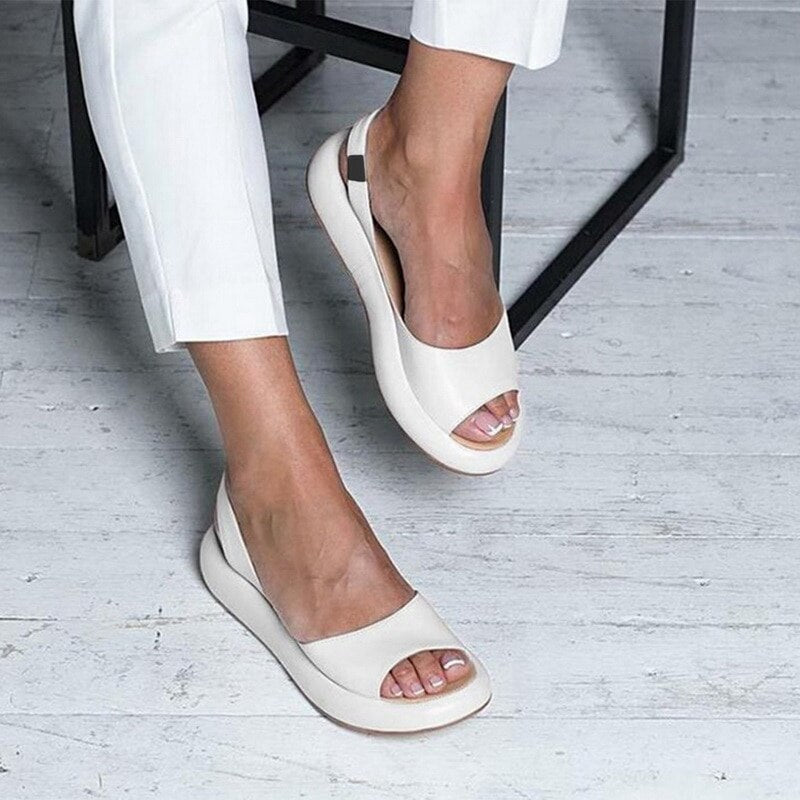 Avery | Women’s Open Toe Slingback Flats