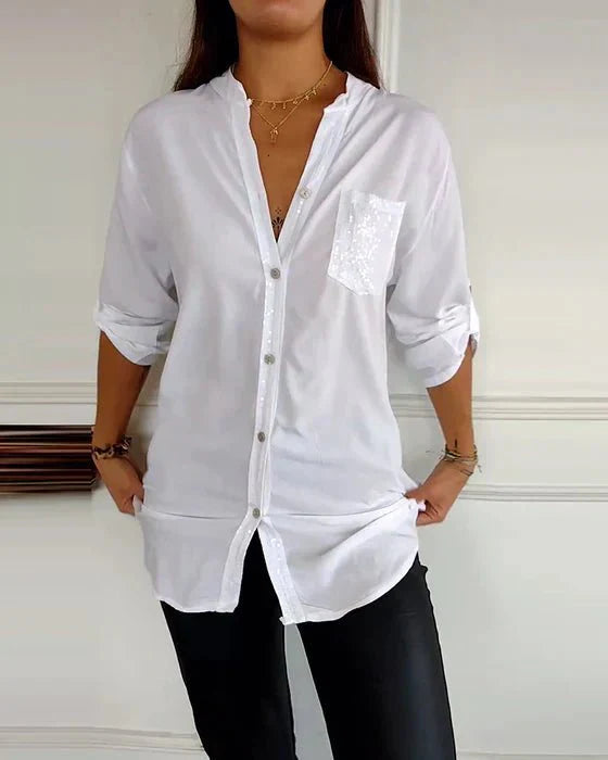 Isabeau | Chic Sequin Detail Blouse