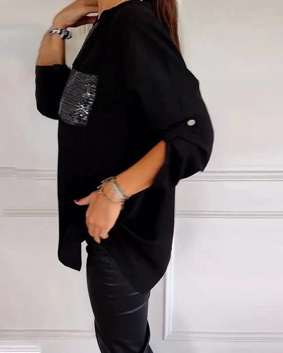 Isabeau | Chic Sequin Detail Blouse
