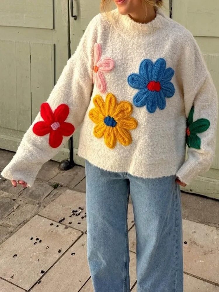 Narella | Floral Knit Women’s Sweater