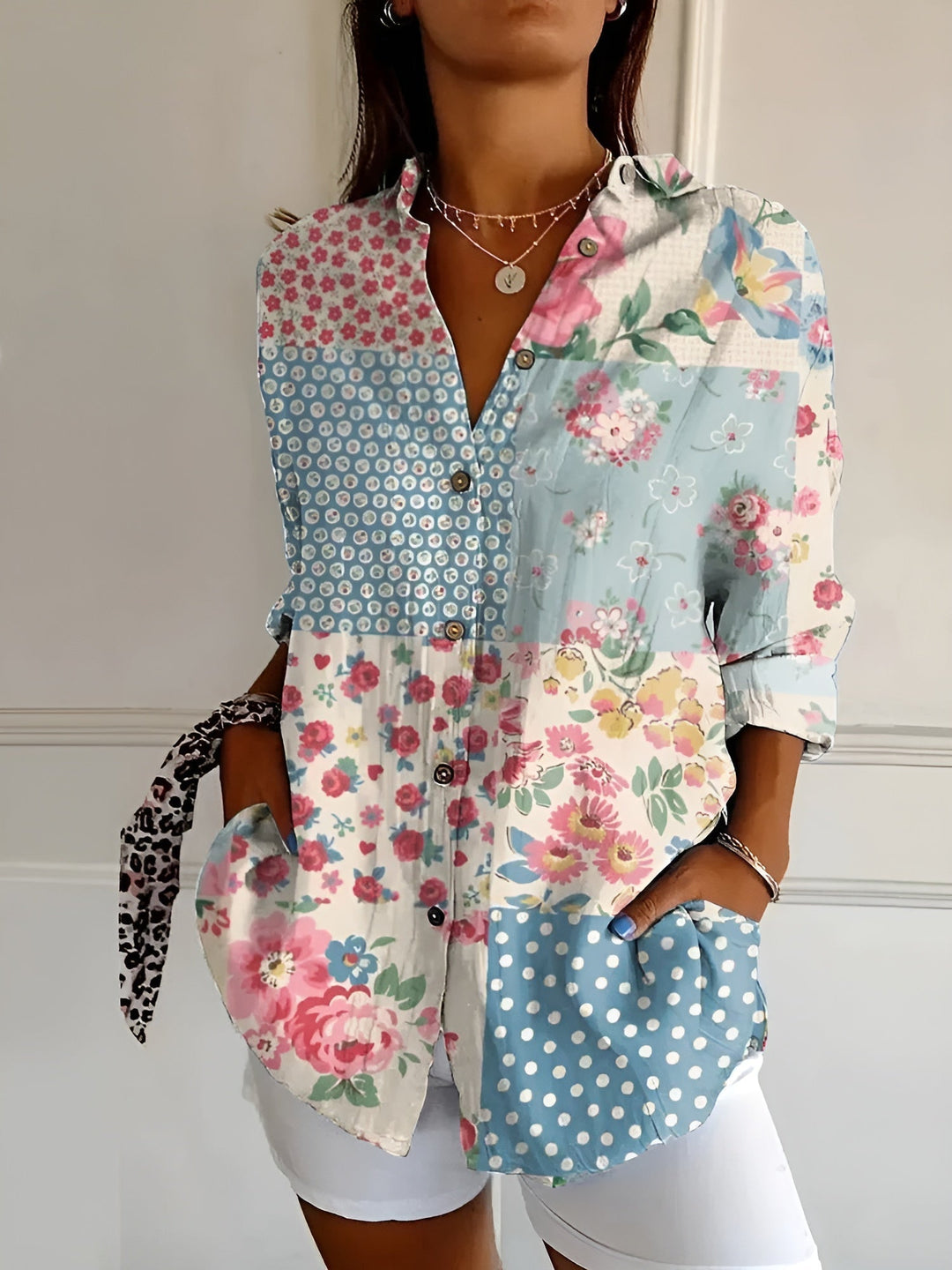Maia | Floral Wave Print Cotton Top